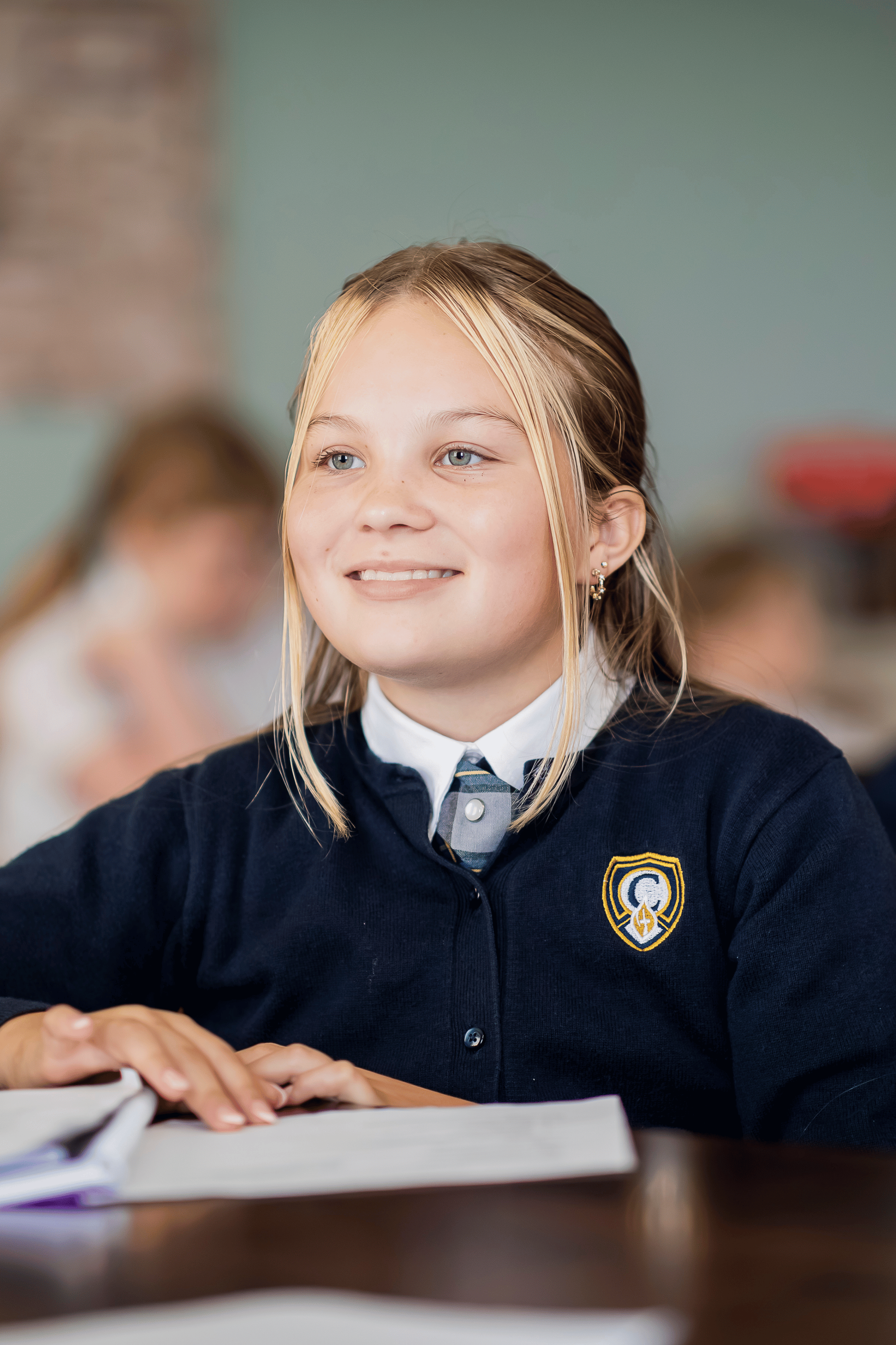 Girl Smiling in Class