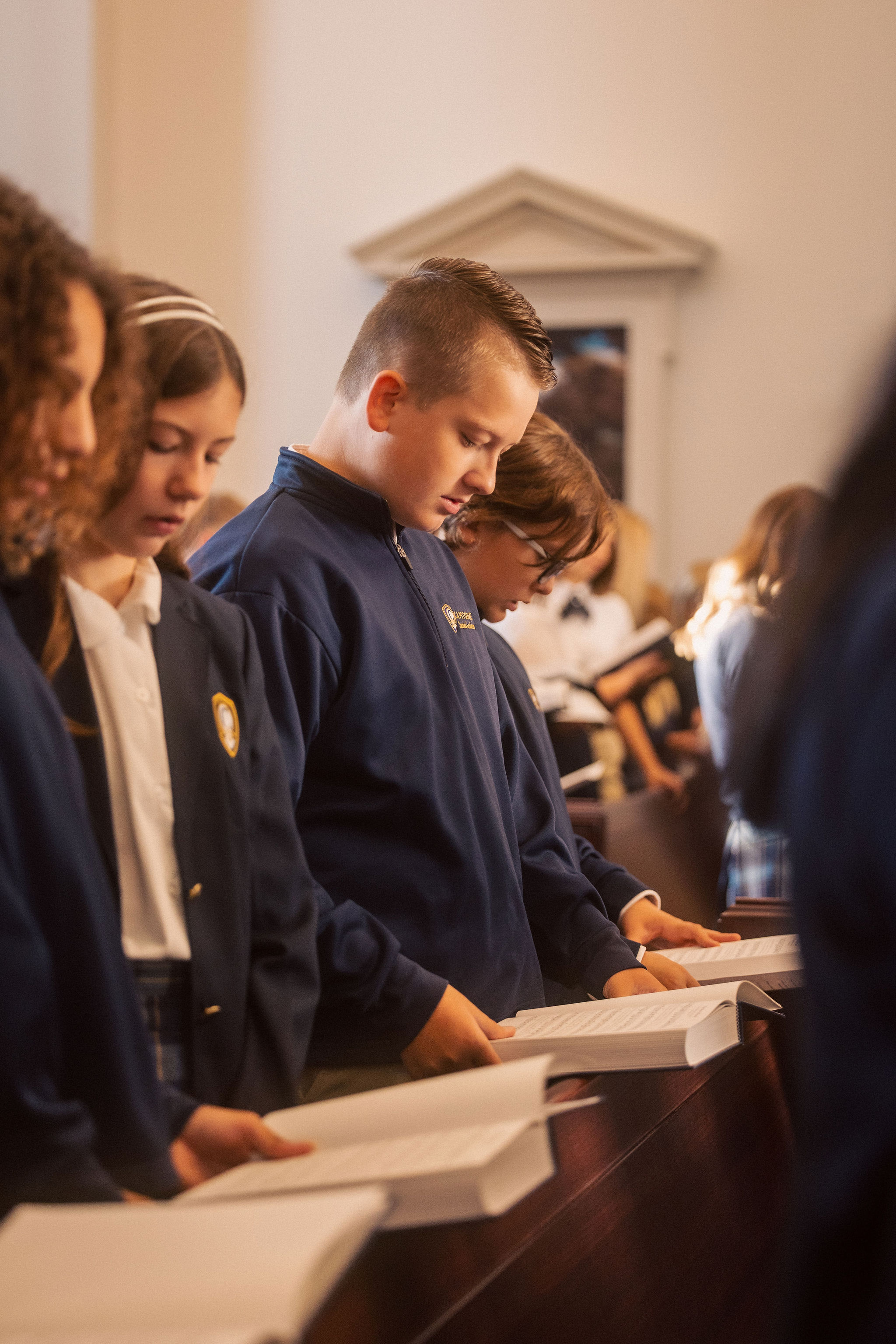 boy in chapel