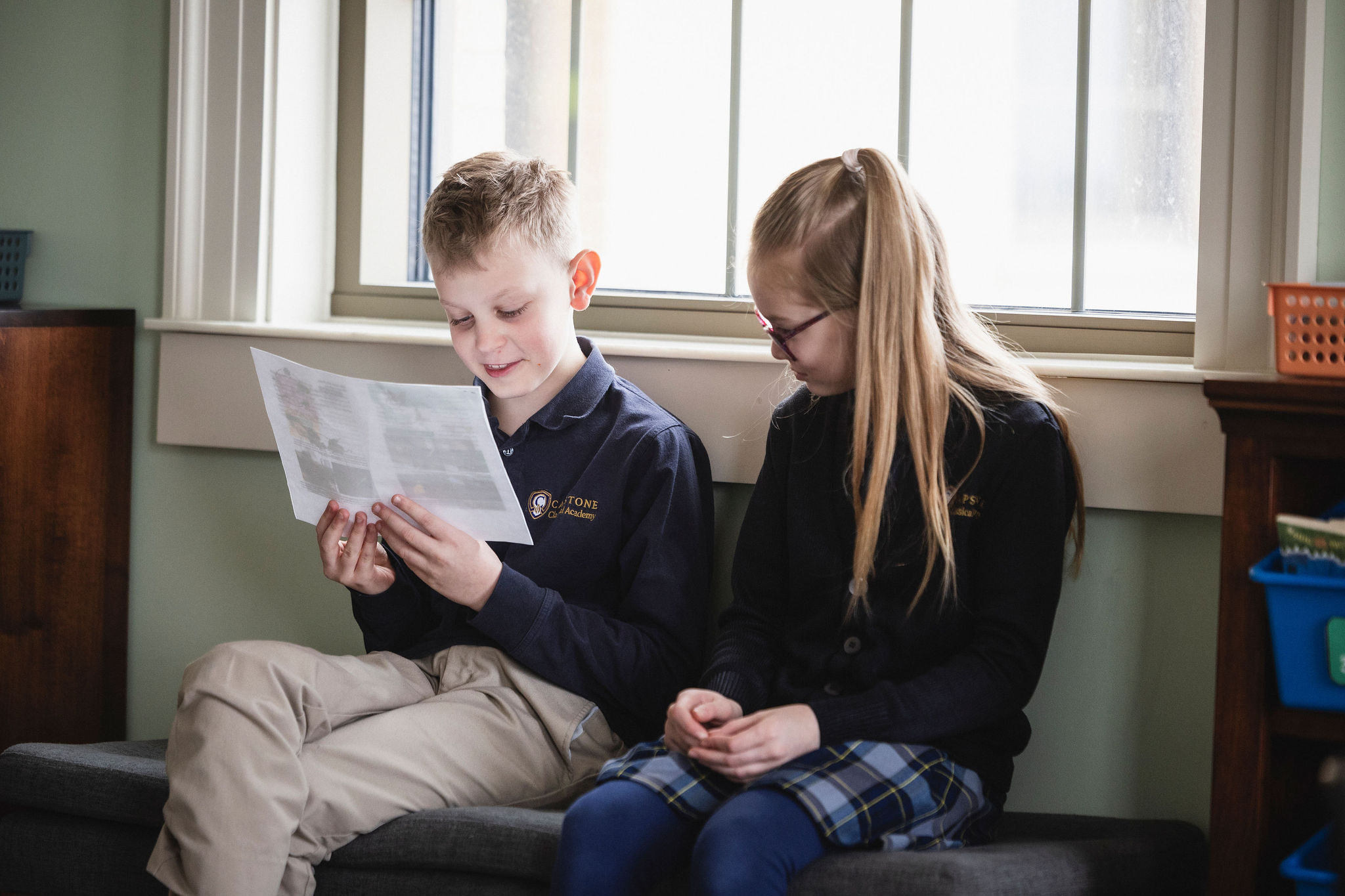 boy and girl reading