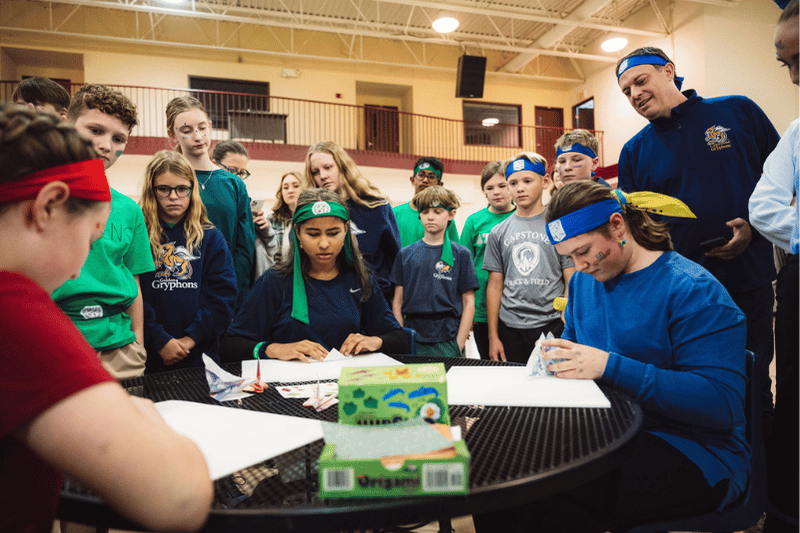 Students Competing in House Games