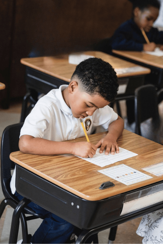 Kindergarten Boy Writing