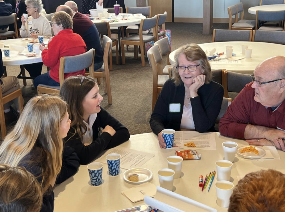 Students at Memory Cafe