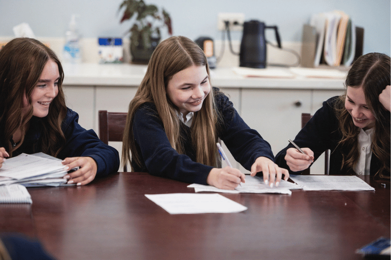 Girls Writing in Notebooks
