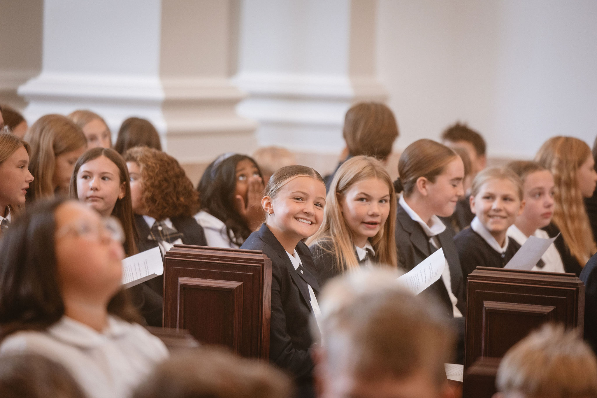 upper school girls smiling