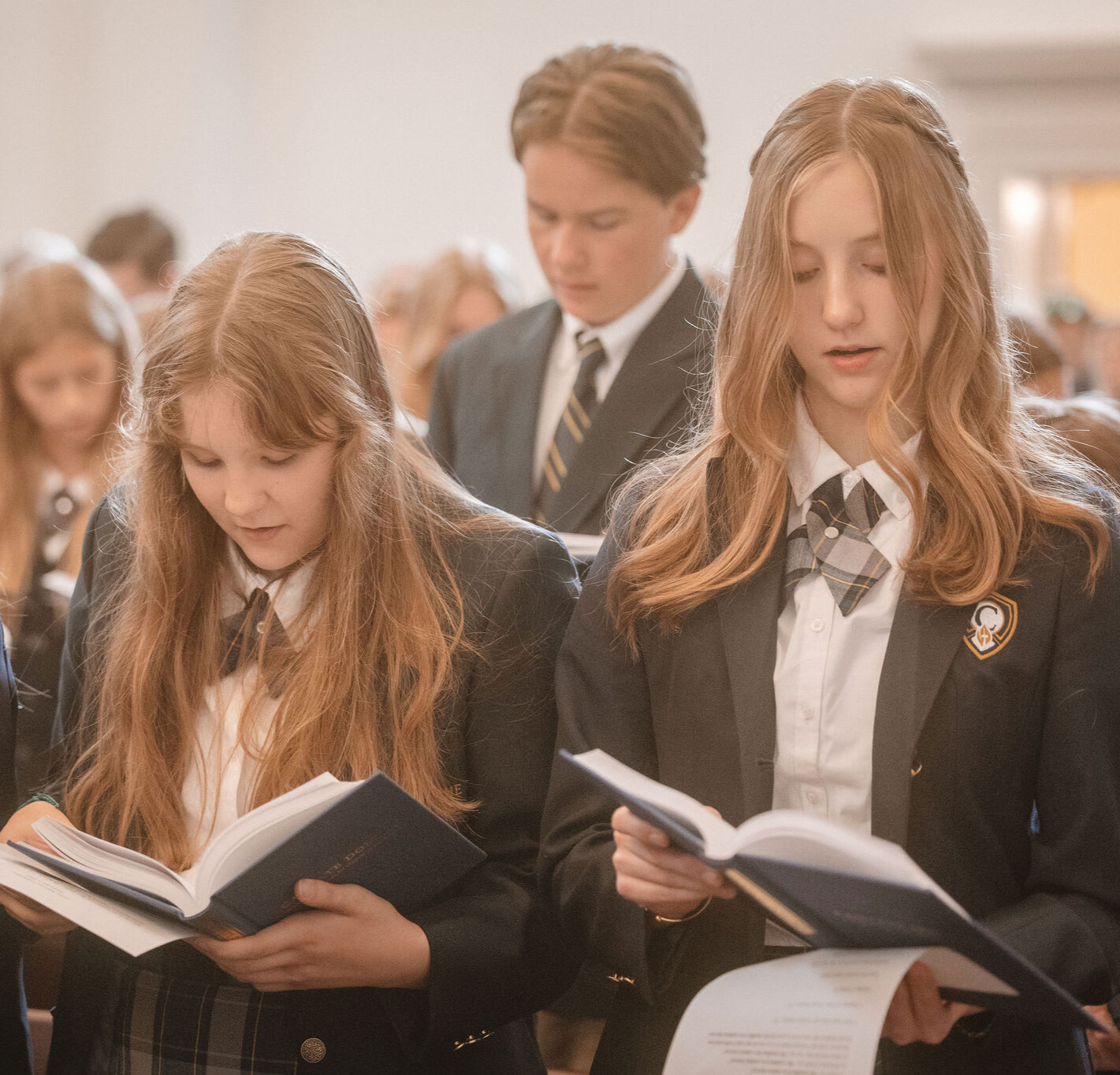 upper school students in chapel
