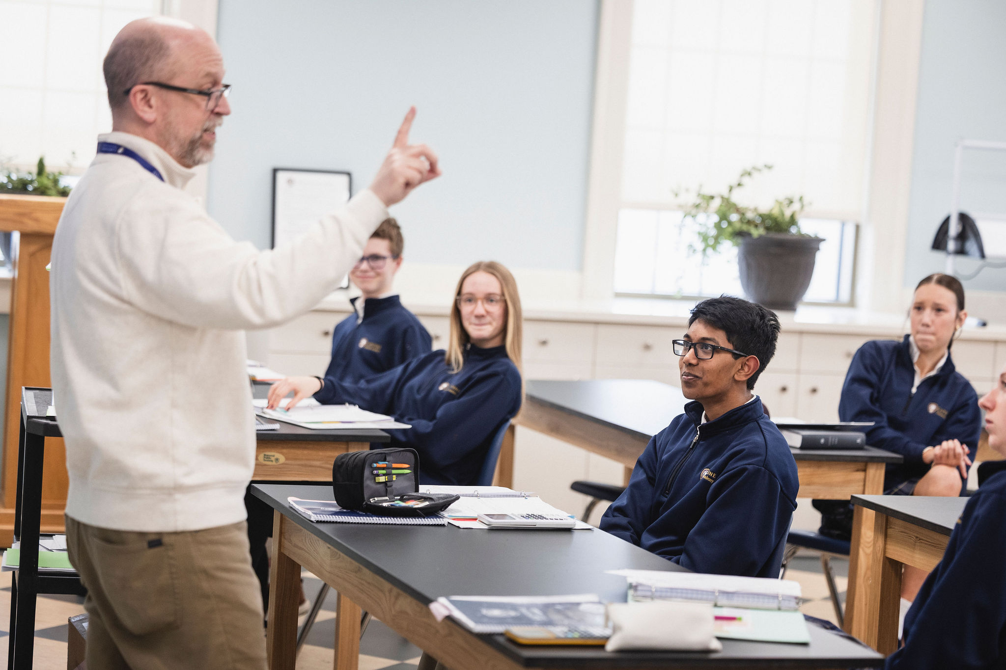 upper school science class