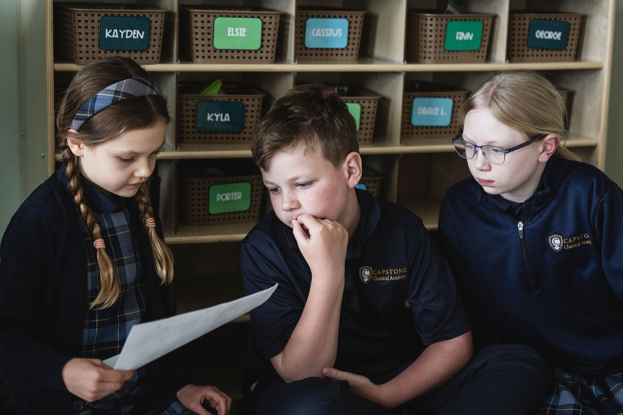 students working together in a project